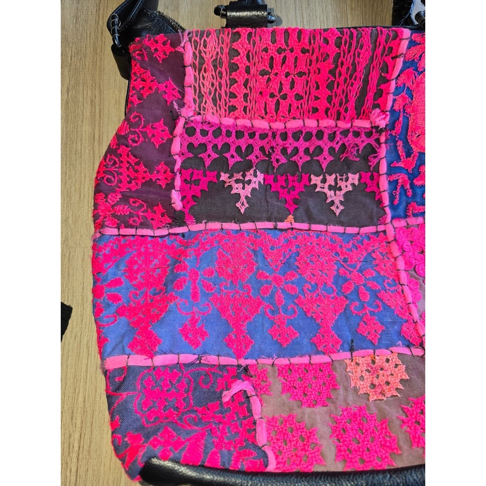 Cleobella Women Shoulder Bag Pink Embroidered Leather Boho Crossbody colorful - Picture 7 of 16